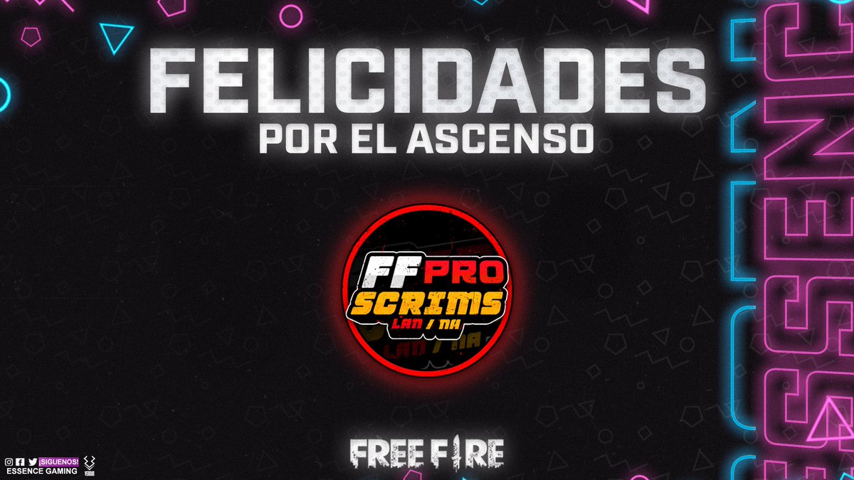 Felicitamos a la escuadra de #FreeFire, liderada por <a href="/EssJasson/">ESS〡JASSON</a>, por conseguir el ascenso a la Liga Profesional de @FFproScrims.

¡Grandioso trabajo muchachos! 🏆🎉

👤 @Essjasson
👤 #EssFakeejsa
👤 <a href="/EssC4rlos/">ᴱˢˢ㈲⁵ MØ</a>
👤 #EssBryan

It's time to #FeelTheEssence