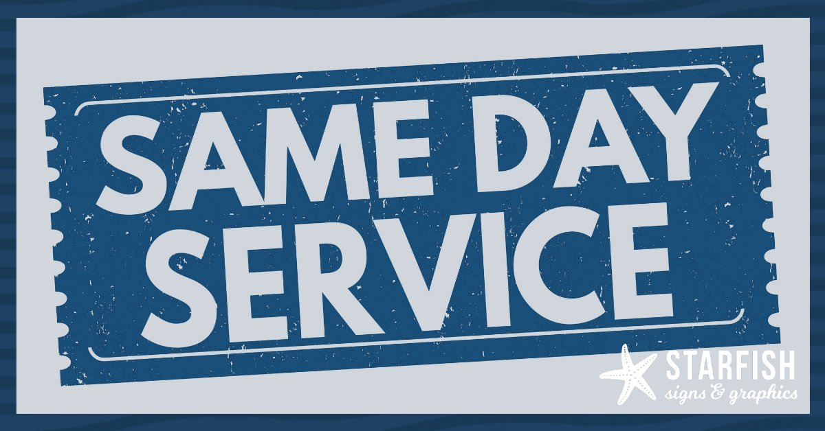 StarfishSigns's tweet photo. There are a variety of signs that we can print on a same day turnaround. Contact us today to learn about our efficient processes for getting you what you need, when you need it! 

#sameday #fastsigns #starfishsigns https://t.co/nn31ItiymK