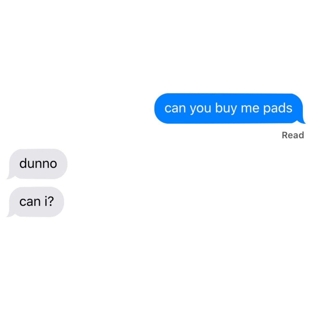 A3 Characters Responses to “Can You Buy Me Pads”: A Thread