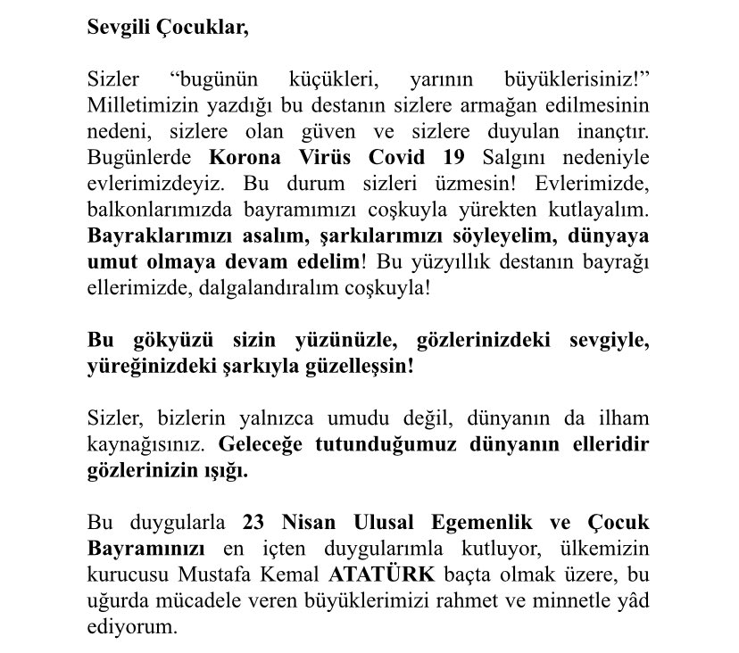 İl Milli Eğitim Müdürümüz Sayın Ali Tatlı’nın 23 Nisan Ulusal Egemenlik ve Çocuk Bayramı Mesajı. <a href="/tcmeb/">Millî Eğitim Bakanlığı</a> <a href="/ziyaselcuk/">Ziya Selçuk</a> <a href="/tcmeb/">Millî Eğitim Bakanlığı</a> @hmzaydg <a href="/TCMalatyaV/">TC Malatya Valiliği</a> <a href="/tatliali12/">Ali Tatlı</a> #yüzyıllaryaşa23nisan #evdebayramvarmalatya
