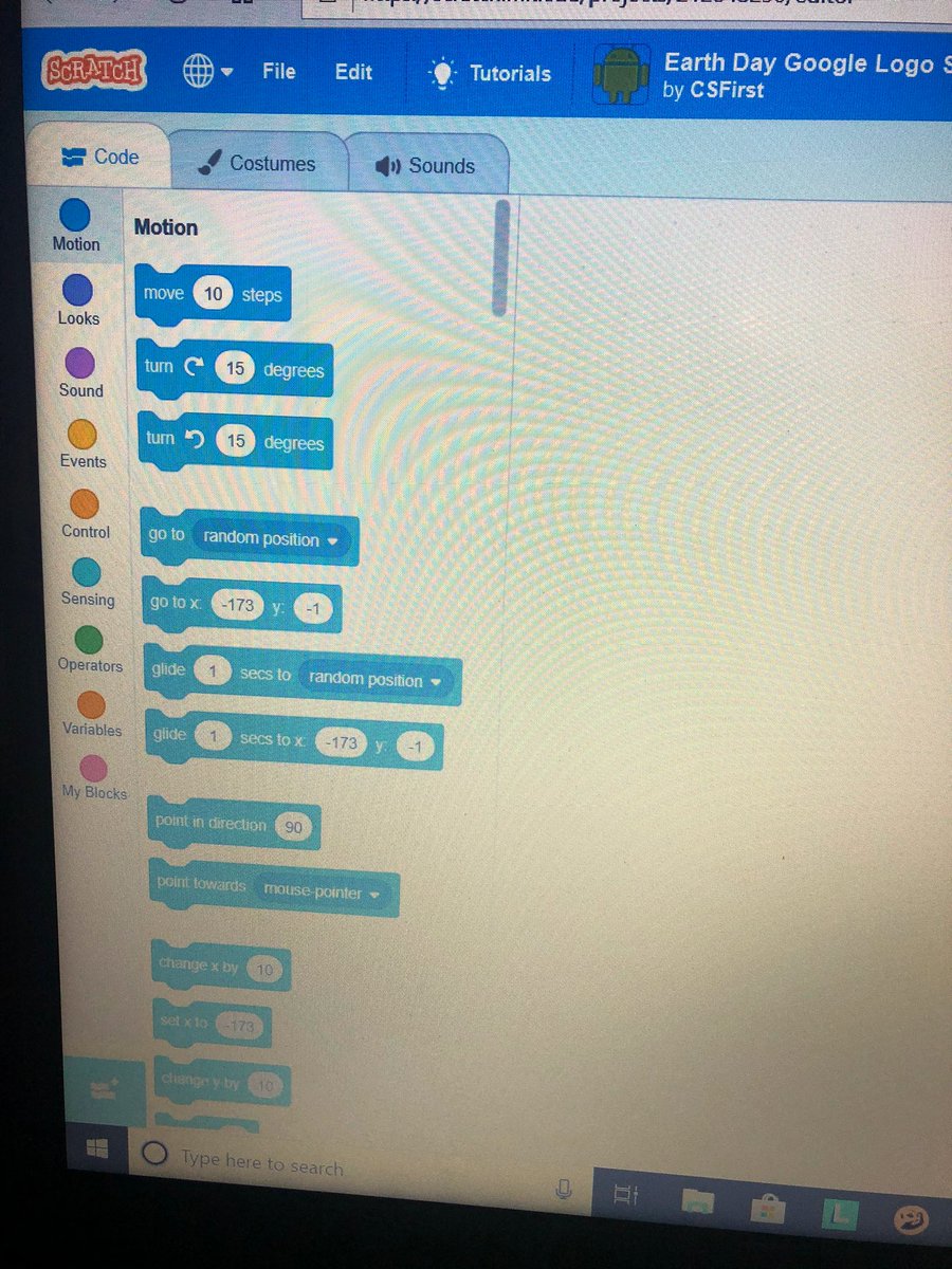 GillianMain13's tweet photo. A creative and fun #EarthDay2020 including a @scratch animation 👏#MPSHomeLearning #STEM @Mearns_Primary https://t.co/64jKdGP1Du