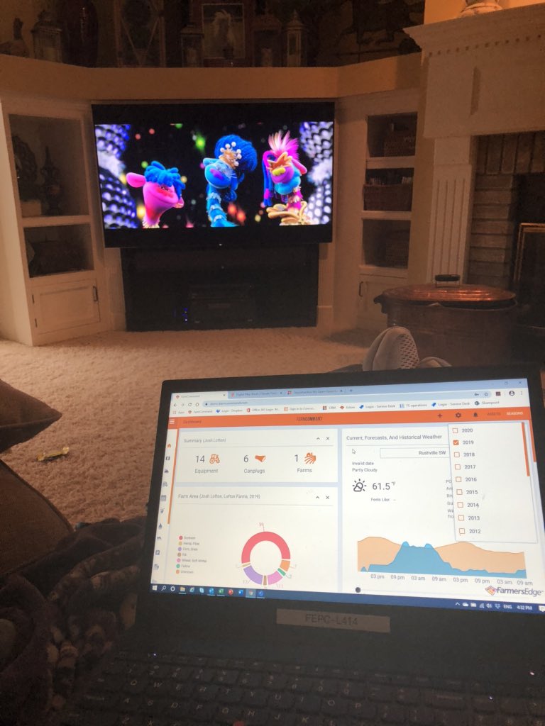 Streaming the New Trolls movie for $20 for the 7th time🤨Told him he had to use all his money from Easter plus some piggy bank $ to do that, he said “I got plenty in my bank account!” 😂🤷🏽‍♀️#5goingon15 Lawd help me! #farmersedge customers enjoy the good music in the background 😂