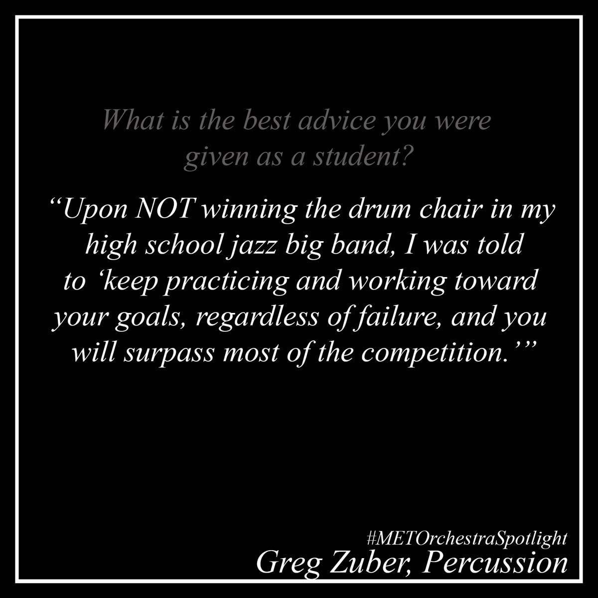 METOrchestra's tweet photo. In our first installment of #METOrchestraSpotlights, we are thrilled to feature Greg Zuber (@GregZuber1), Principal Percussionist of the #MetOrchestra. Scroll through to get to know our esteemed colleague a little better! 🥁 https://t.co/r7tHXHYaIP