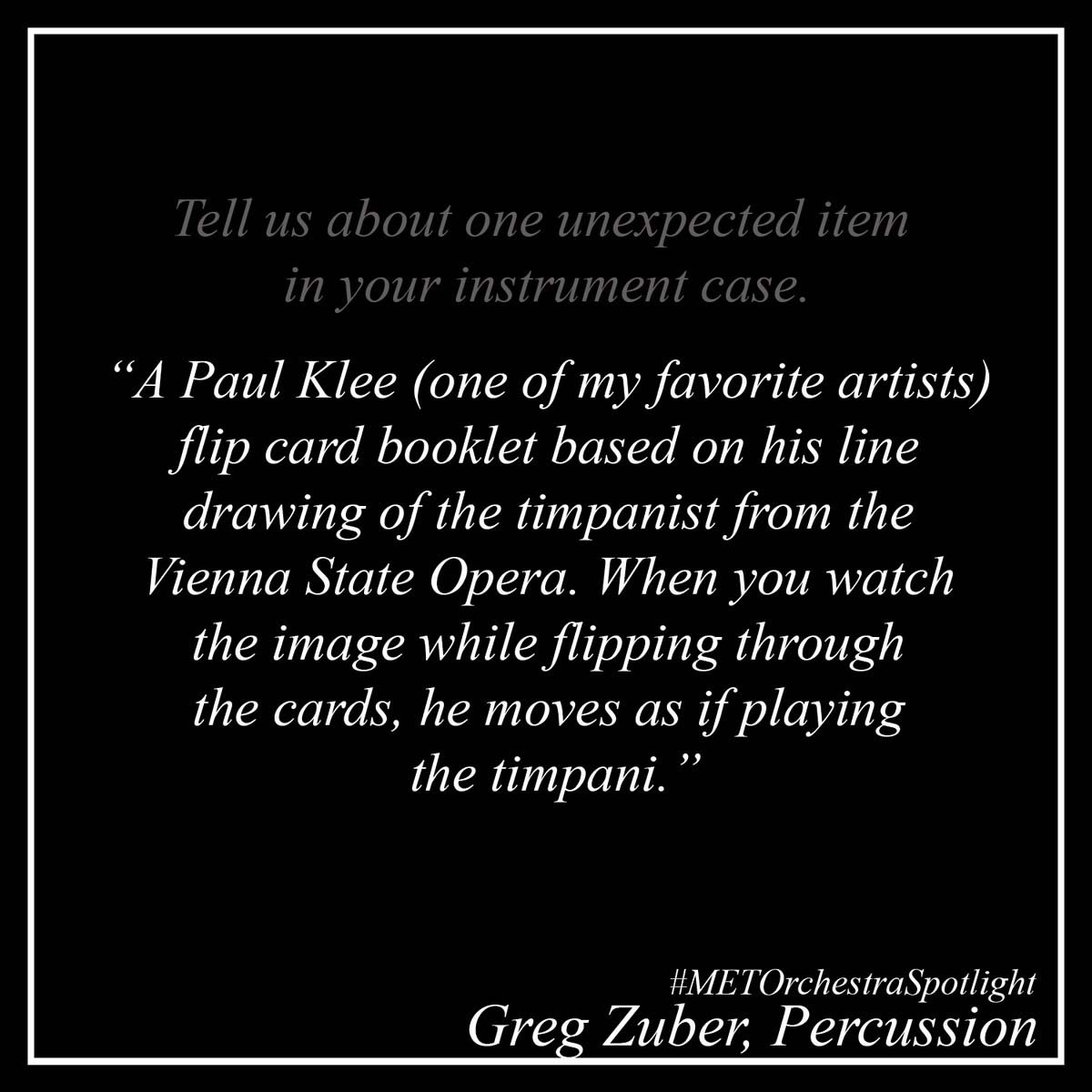 METOrchestra's tweet photo. In our first installment of #METOrchestraSpotlights, we are thrilled to feature Greg Zuber (@GregZuber1), Principal Percussionist of the #MetOrchestra. Scroll through to get to know our esteemed colleague a little better! 🥁 https://t.co/r7tHXHYaIP