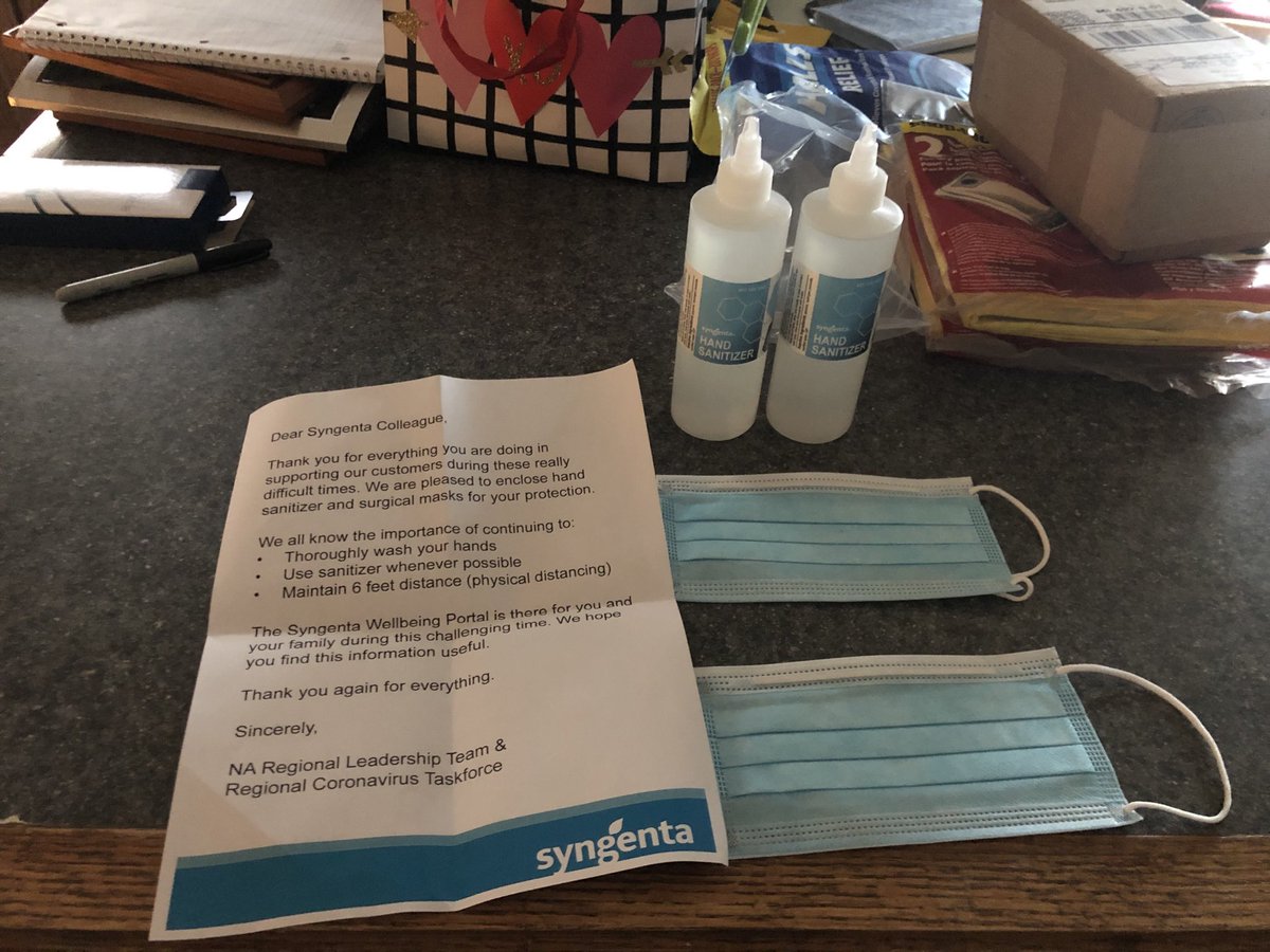 My PPE from Syngenta Hand sanitizer and Masks.  Now I’m ready to plant some plots.   ⁦@NKGreatLakes⁩ ⁦<a href="/LukeRivir/">Luke Rivir</a>⁩ ⁦<a href="/StevensCorey14/">🇺🇸Corey Stevens🌽</a>⁩ ⁦@MorganKyburz_NK⁩ ⁦@KaitlynNKSeeds⁩ ⁦<a href="/Ryan_NK_OLeary/">Ryan O’Leary</a>⁩ ⁦<a href="/JohnShepNK/">John Shepherd</a>⁩ #NKcares #PlantNK2020 #farmOn