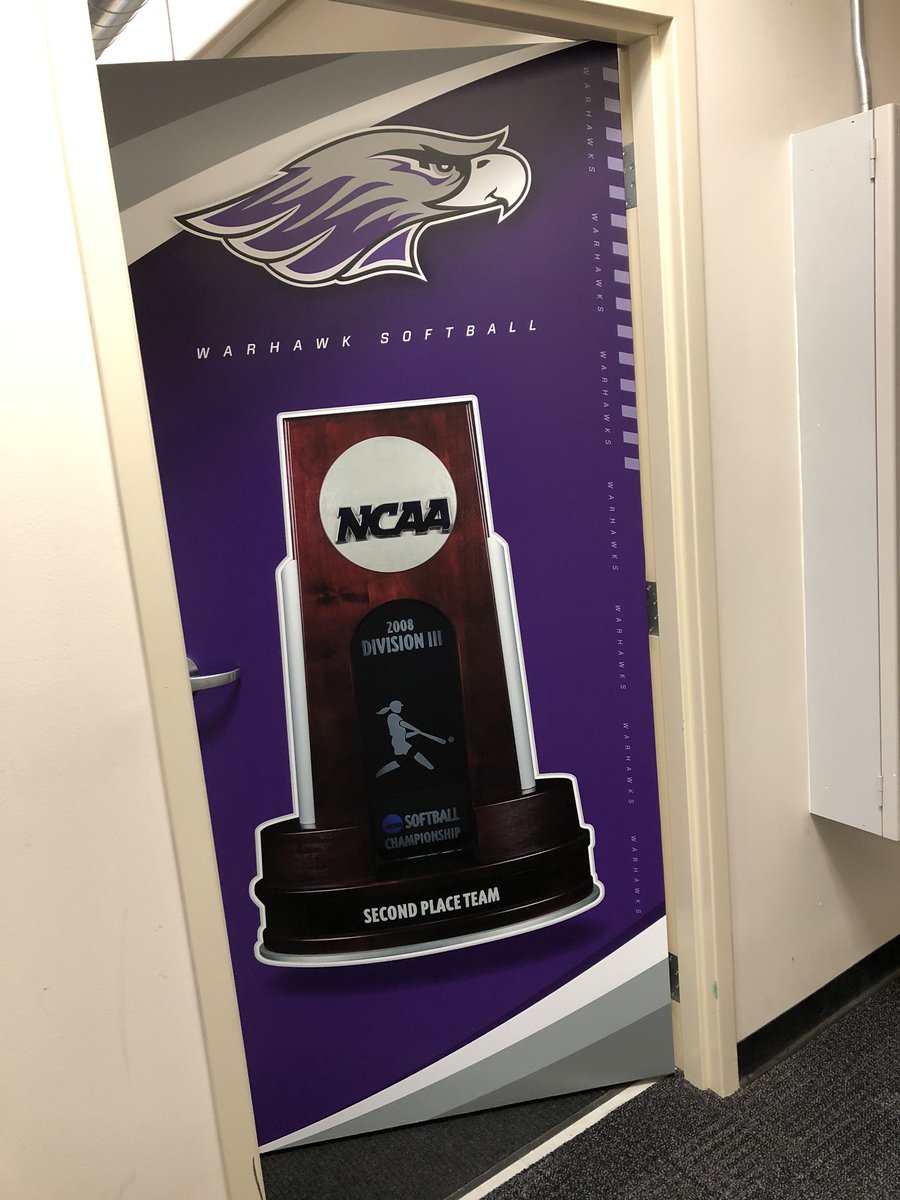 UWWSoftball's tweet photo. Our locker room/press box project has been in the making for awhile and even though we wanted the team to see it in person....this will have to do for now!  Can’t wait to be together again! 💜🥎 https://t.co/8hJlY4GXgO