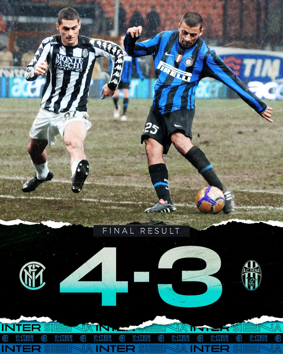 Inter_id's tweet photo. 🎢 | FT: 4-3 #InterSiena
Sebuah perjuangan tak kenal lelah yang patut diacungi jempol 👍
Kemenangan yang luar biasa 🖤💙
#InterClassics #FORZAINTER ⚫️🔵 https://t.co/W8YUzuBc98
