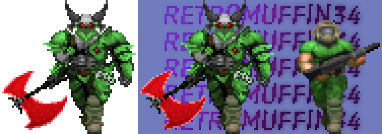 ANebula34's tweet photo. DOOM Eternal's Marauder in the style of DOOM1993 sprites #DoomEternal #DOOM #Marauder #pixelart https://t.co/8hbvEIVOkl