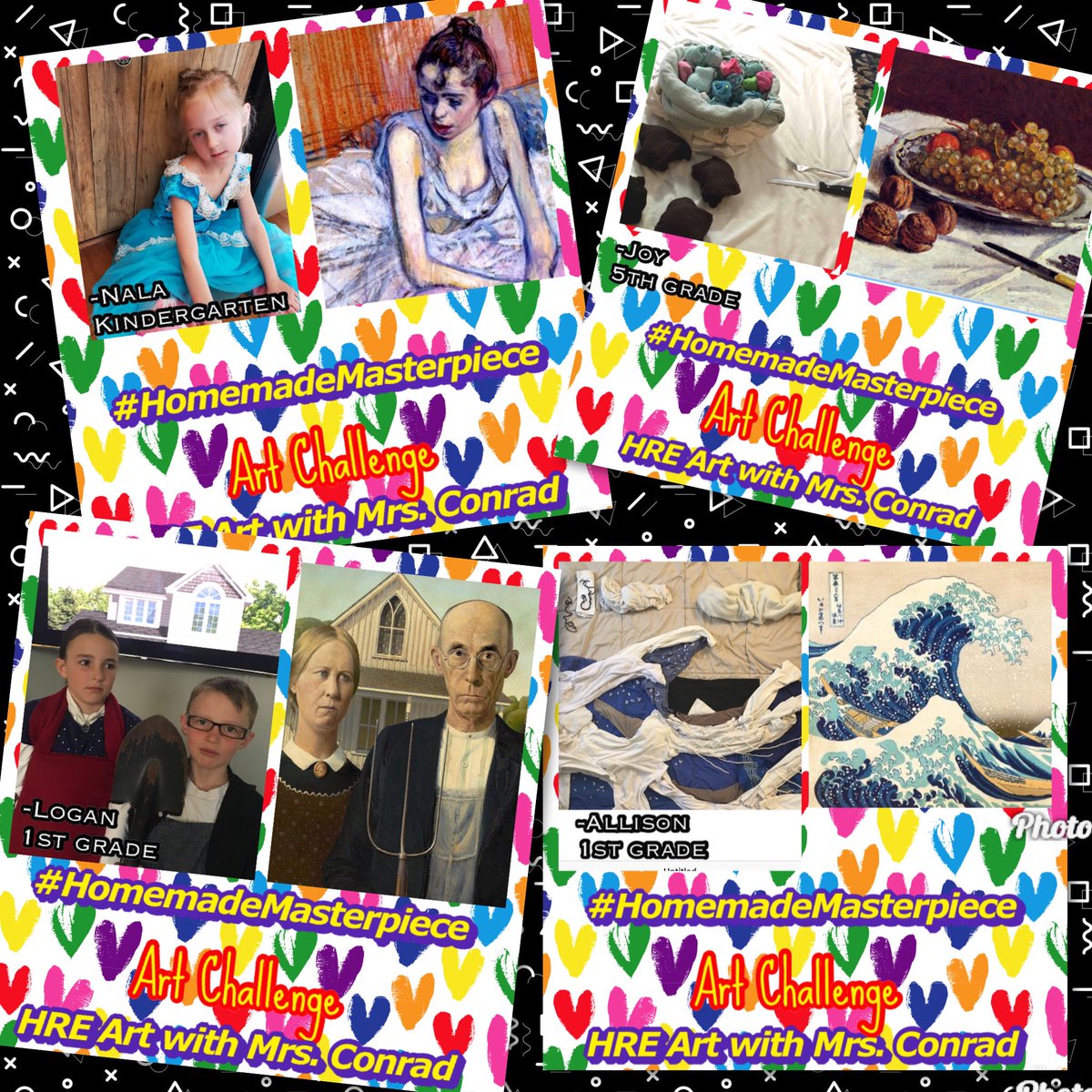 ArtTeacherAC's tweet photo. #HREartChallenge #HomemadeMasterpiece @ArtTeacherAC @HRELeadersAreWe  @NorthwestRISD https://t.co/zNfks1imuM