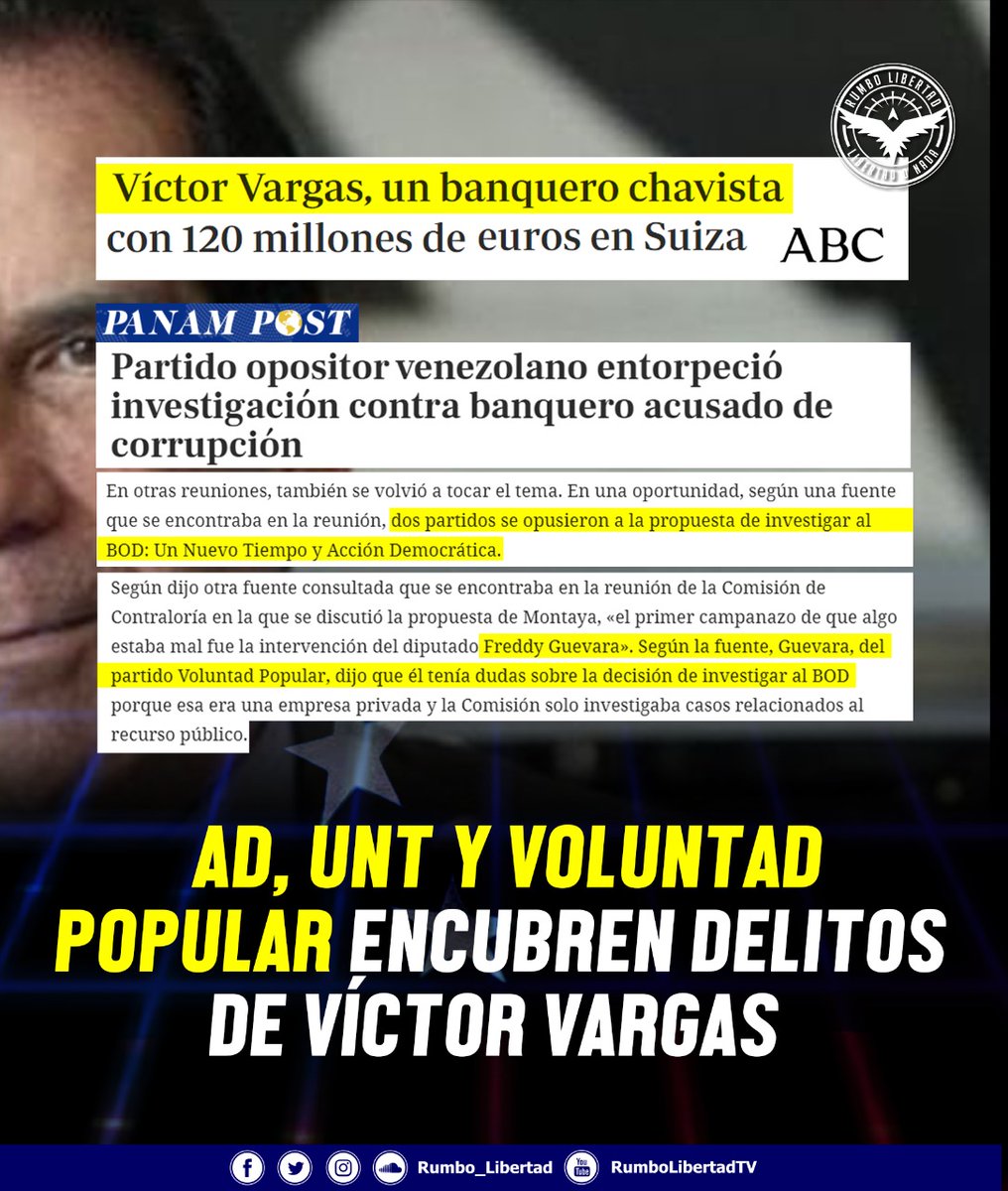 Rumbo_Libertad's tweet photo. Lo que hasta ahora había sido un secreto a voces, es confirmado por @PanAmPost_es. El dueño del BOD sería protegido por dos de los partidos de la MUD para que no sea investigado #LibertadONada #22abr https://t.co/PCB18c3zHP