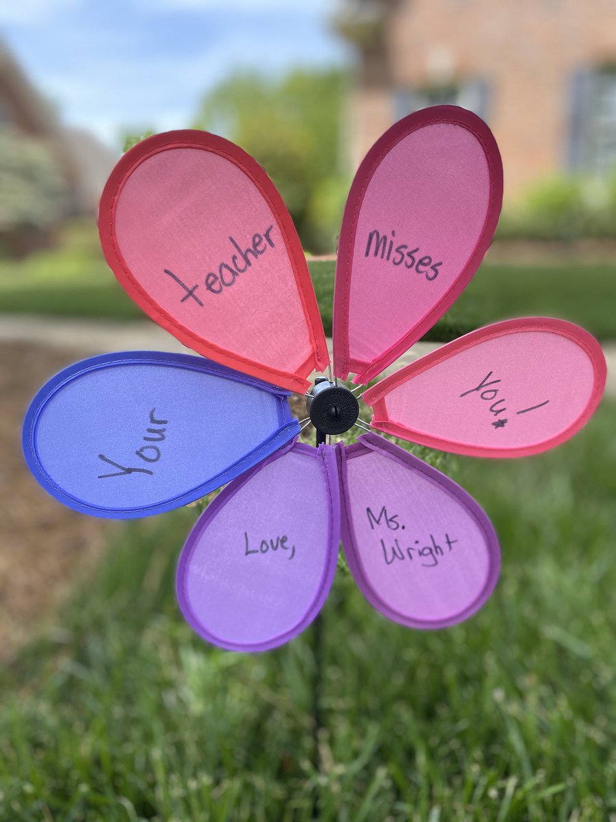 My son got an awesome surprise from his teacher this morning on our front lawn! Such a sweet and above and beyond gesture from her!