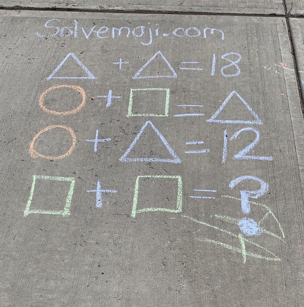 StacyConnolly78's tweet photo. Today we added some sidewalk math for our neighbours to play with! #mathwalks #rvsed #rvsnumeracy https://t.co/REkKW0Kvvi