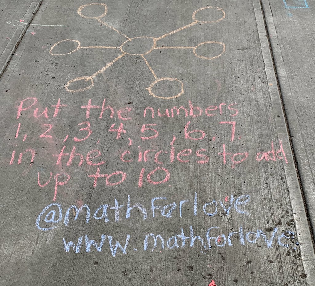 StacyConnolly78's tweet photo. Today we added some sidewalk math for our neighbours to play with! #mathwalks #rvsed #rvsnumeracy https://t.co/REkKW0Kvvi
