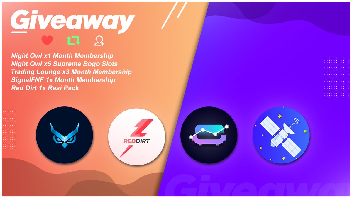 SneakerSeeker's tweet photo. Giveaway Time!!

@SignalFNF - 1x One month Membership
@Nightowl_Family - 1x One Month Membership and 5x Bogo Slots
@tradingloungee - 3x One Month Membership
@RedDirtProxies - 1x Resi Pack

Like ❤️
RT ♻️
Tag a Friend 👫
Follow All ✅ https://t.co/olr1w7766q