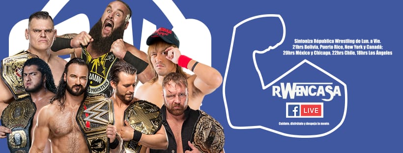 Rep_Wrestling's tweet photo. A partir de esta noche estaremos en un #FBLive para hablar de todo un poco en cuanto al mundo del Wrestling profesional 
Los esperamos
#LaVozDeTuPasion
#QuedateEnCasa 
#RWenCasa https://t.co/V6tnj6GWKU