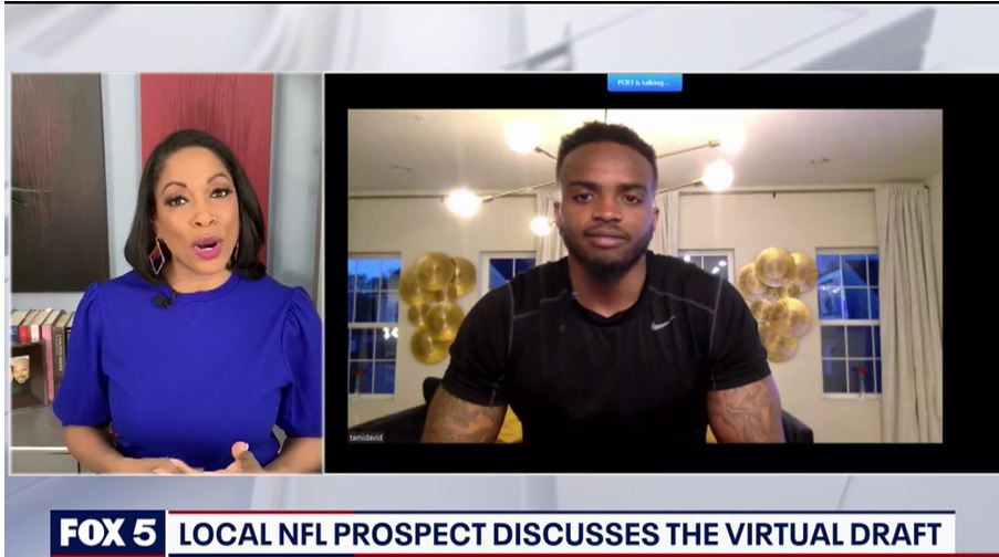 BowieState's tweet photo. Tomorrow during the virtual NFL Draft, we’ll be rooting for our latest draft eligible Bulldogs like DuShon David (’19). Check out his interview with @fox5dc’s Shawn Yancy: https://t.co/lFxigk4AHB https://t.co/yklKRjVoLU