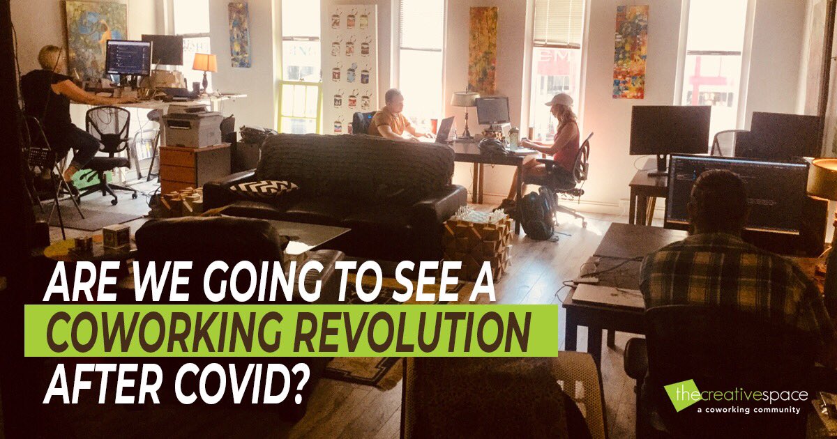 Are we going to see a coworking revolution after COVID?

Some corporate offices may have shut down saving costs during isolation. Will they re-open or leverage #coworking spaces post #covid? 

Any #startups or #entrepreneurs thinking about coworking now?

thecreativespace.ca