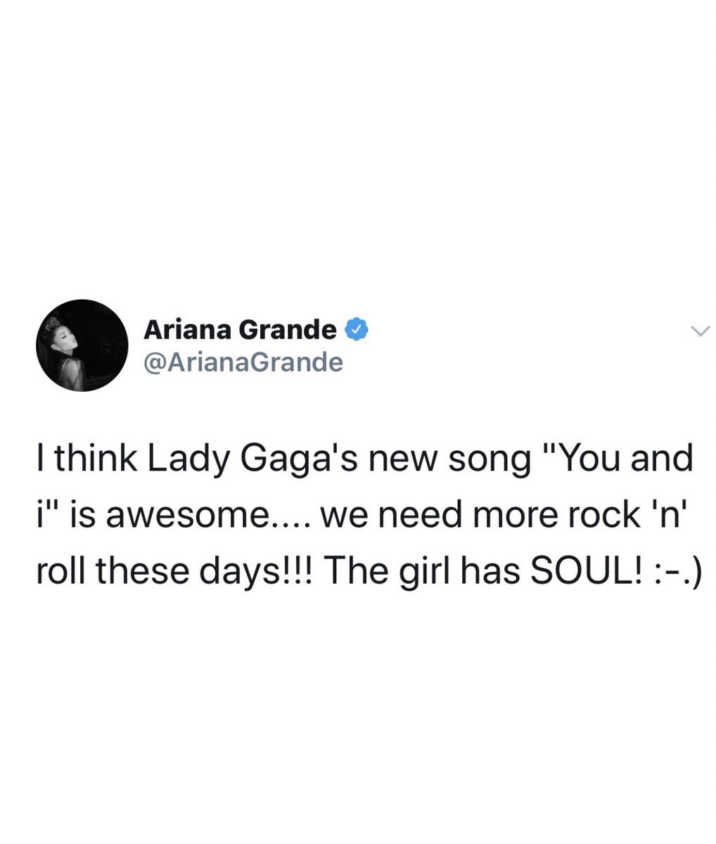 Ariana praising Gaga’s 2011 track ‘Yoü and I” over a year before it’s official release. Gaga had only sang the song a few times during her Monster Ball Tour at this point