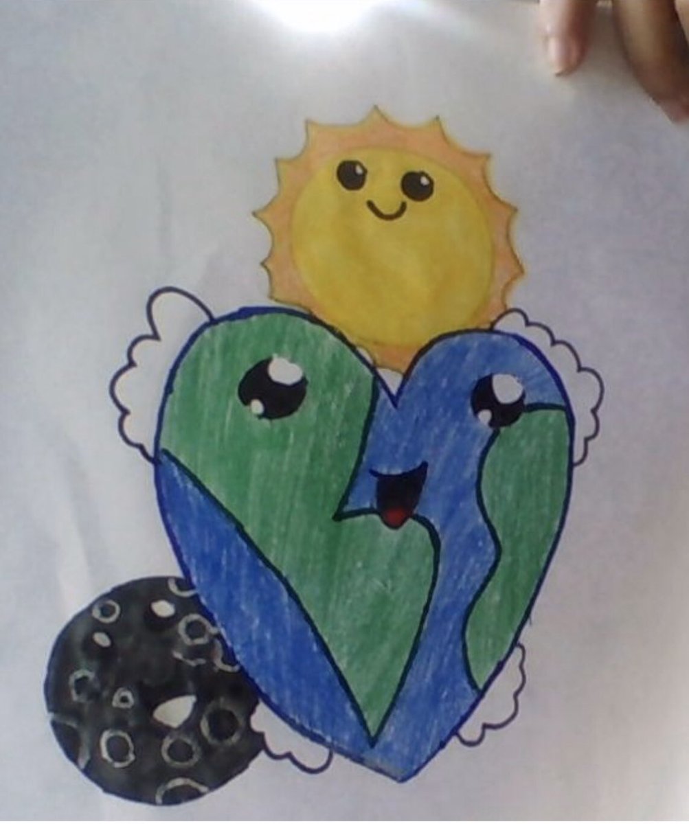 MrsNuesa's tweet photo. One of the Earth Day challenges my students had was to draw a picture of Earth by following a tutorial. Thank you Angel and Reya for your beautiful pictures! @JMI_Edison #EarthDay2020 #drawingchallenge https://t.co/PuLwvoLASO