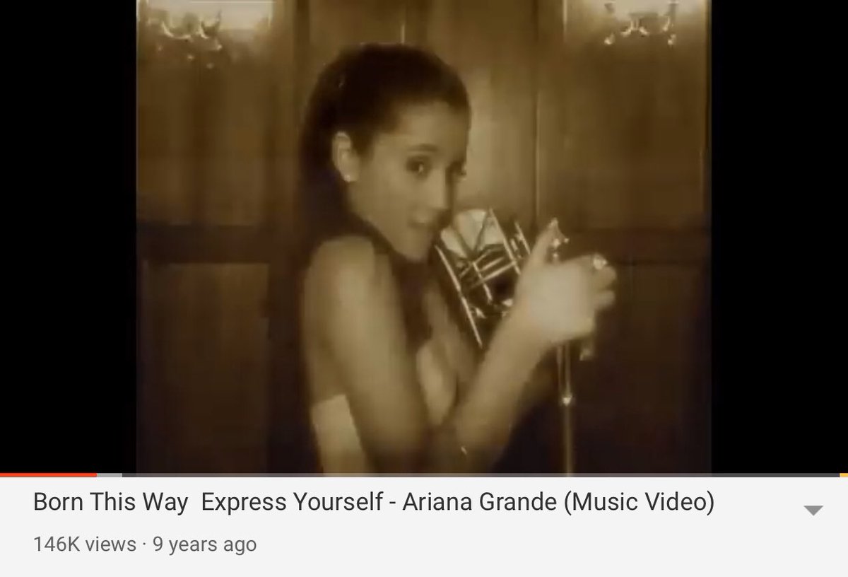 Ariana covered Born This Way on YouTube and mashed it up with “Express Yourself” by Madonna and even performed the song live