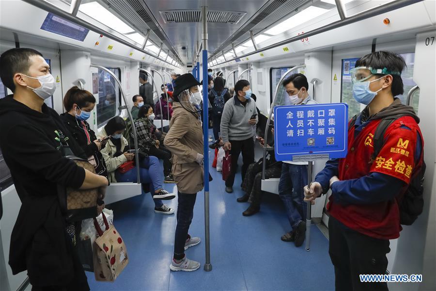Wh_China's tweet photo. Starting from April 22, all public transport, including metro lines and ferry service, resumed operation in Wuhan, central China's Hubei Province.A safe wuhan, China, finally back!Fight against the virus, we will win! https://t.co/MopDvwfffd