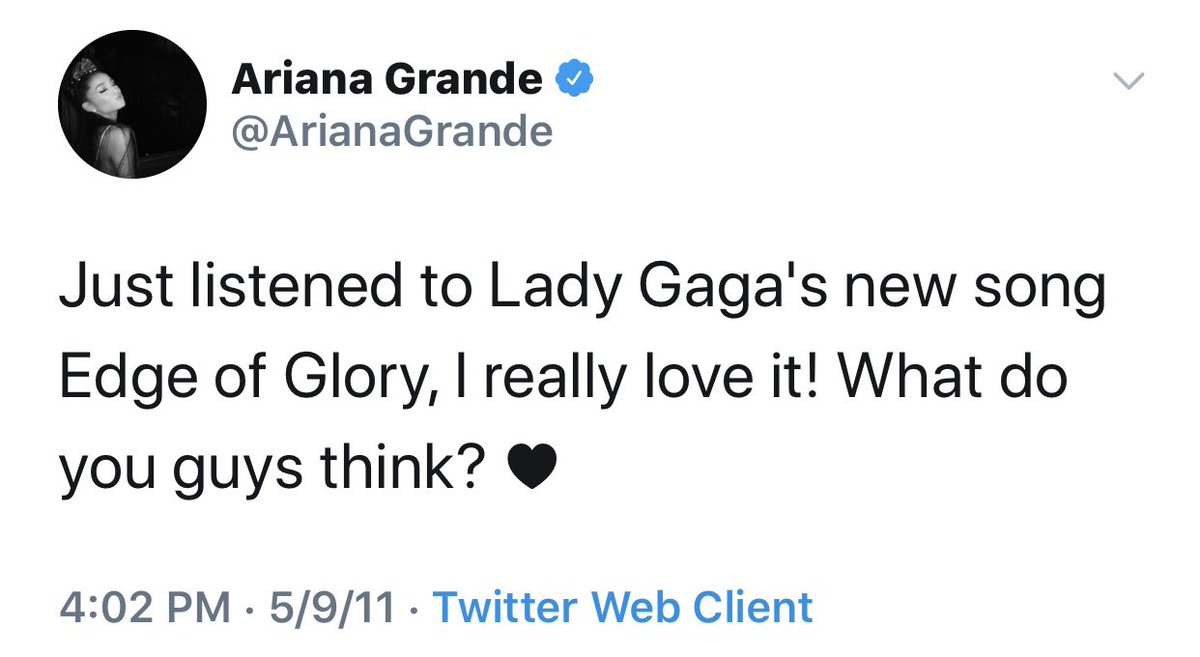 when “The Edge of Glory” was released as Born This Way’s third single, Ariana continued to show her overwhelming support and love for the song