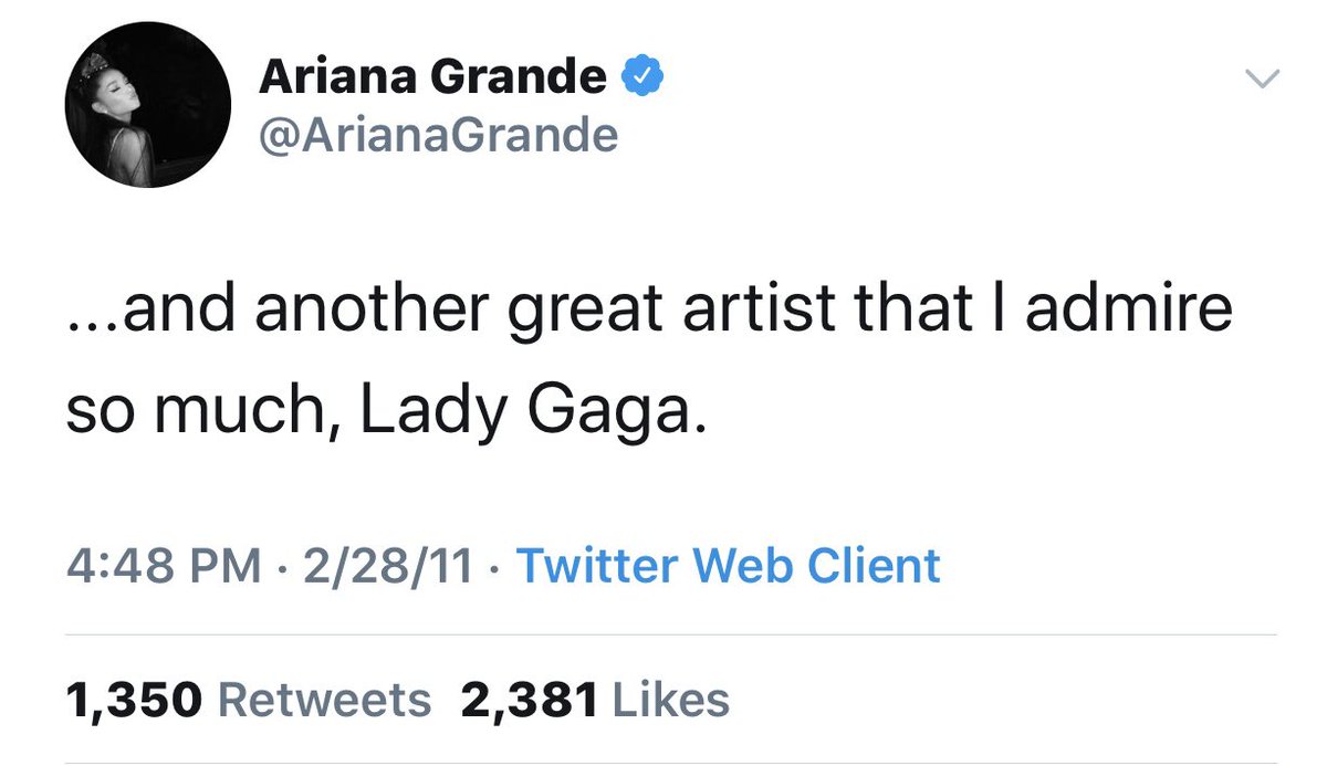 Ariana praised the Born this Way video alongside its release in 2011