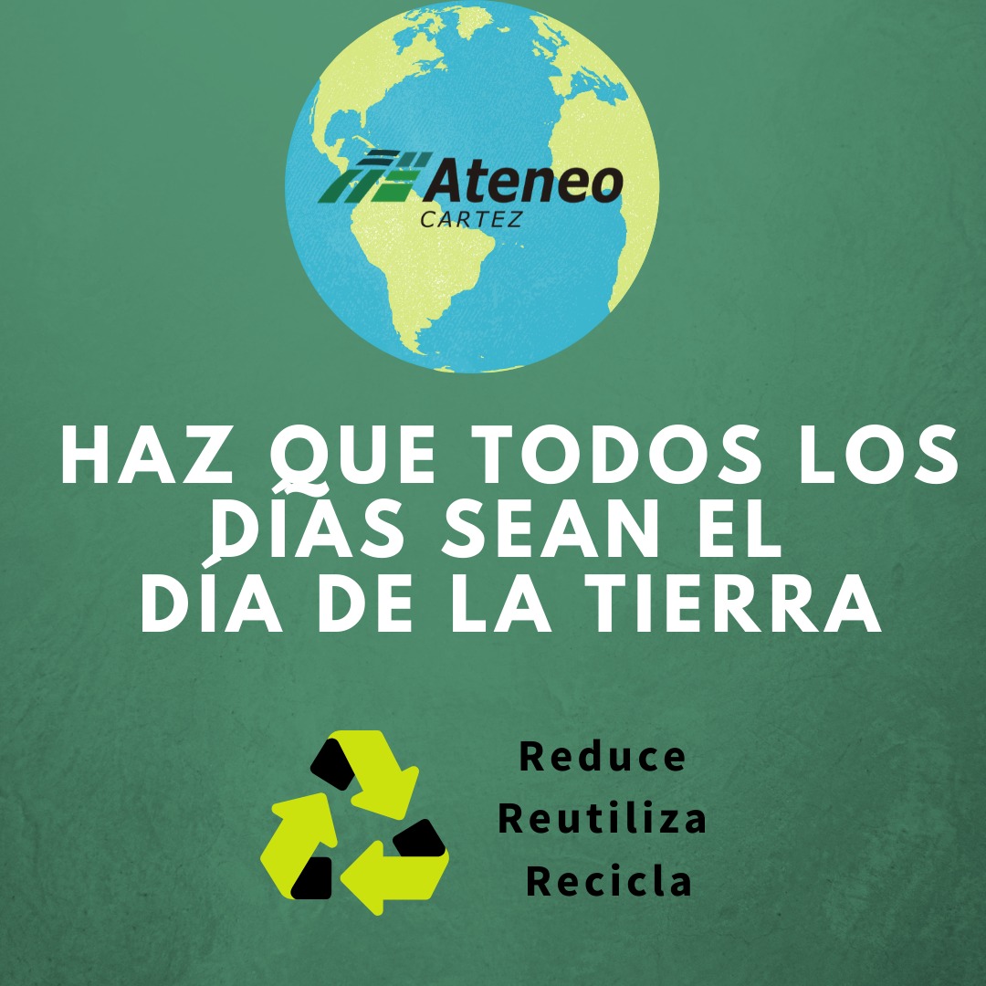 AteneoCARTEZ's tweet photo. QUE TODOS LOS DIAS SEAN DE LA TIERRA ♥️🌍🌎🌏
El 22 de abril es un recordatorio oportuno de que debemos aprovechar las oportunidades que nos ofrece el mundo natural para crear empleos verdes ✅🌱y estímulos económicos sostenibles,  asegurar un futuro saludable y digno.
♻️🚮✨🙌👏 https://t.co/PChXrrQijm