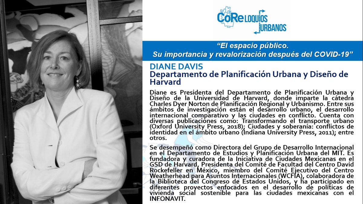 CoReCiudades's tweet photo. Acompáñanos a platicar sobre Espacio público con nuestros invitados Diane Davis (Planificación Urbana y Diseño de Harvard), Esben Kristensen (Director de Gehl), y Alberto Marín (Director IDOM), el miércoles 29 de abril a las 16:00 horas, en el link https://t.co/UxHb7Cttkq https://t.co/WnAD9noNdl