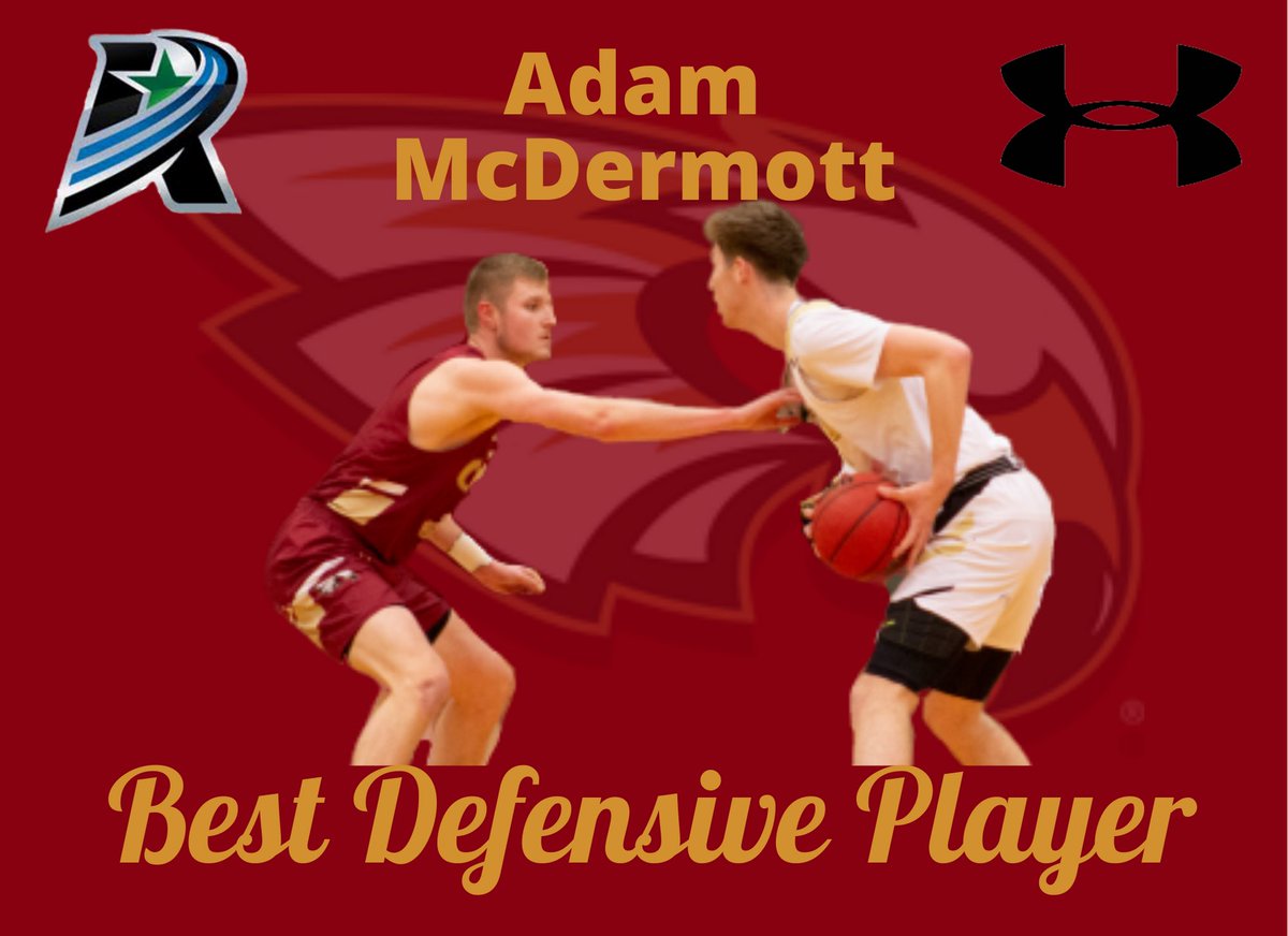 CoeCollegeHoops's tweet photo. Length, instincts, versatility. No one wanted to be stuck on #McdermottIsland this year. Congrats to @McDermottAdam, the winner of our Best Defensive Player award! Check out some of Adam’s defensive highlights in the comments below ⤵️ https://t.co/SeOmbBpLzk