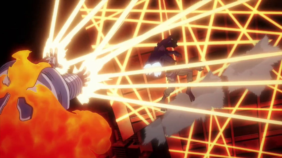 (ENJI) FUUUUUCK alright this is out of place because I came back from Shigaraki’s write-up but. Endeavor’s Flashfire Fist vs. Shin Godzilla shooting atomic rays out of his spine.