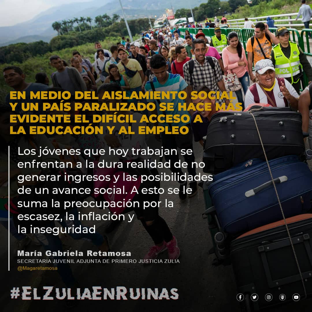 pjlacanada's tweet photo. Jóvenes #PJZulia "Cuarentena empeora las condiciones y posibilidades de empleo, estudios y desarrollo de los jóvenes zulianos. #ElZuliaEnRuinas https://t.co/QYZGCsB8PK