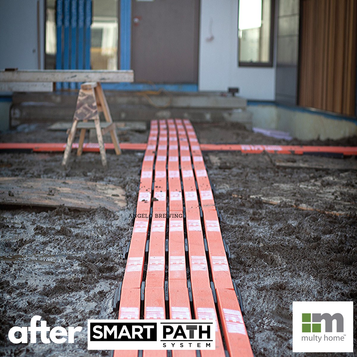 SmartpathSystem's tweet image. The SmartPath instant-path solution is a quick-install, ecofriendly &amp;amp; reusable walking path for construction sites. 
We went to @OTMHomes, to help with their mission to improve foot traffic, and worker safety. We simply built the panel system, laying in directly the mud.