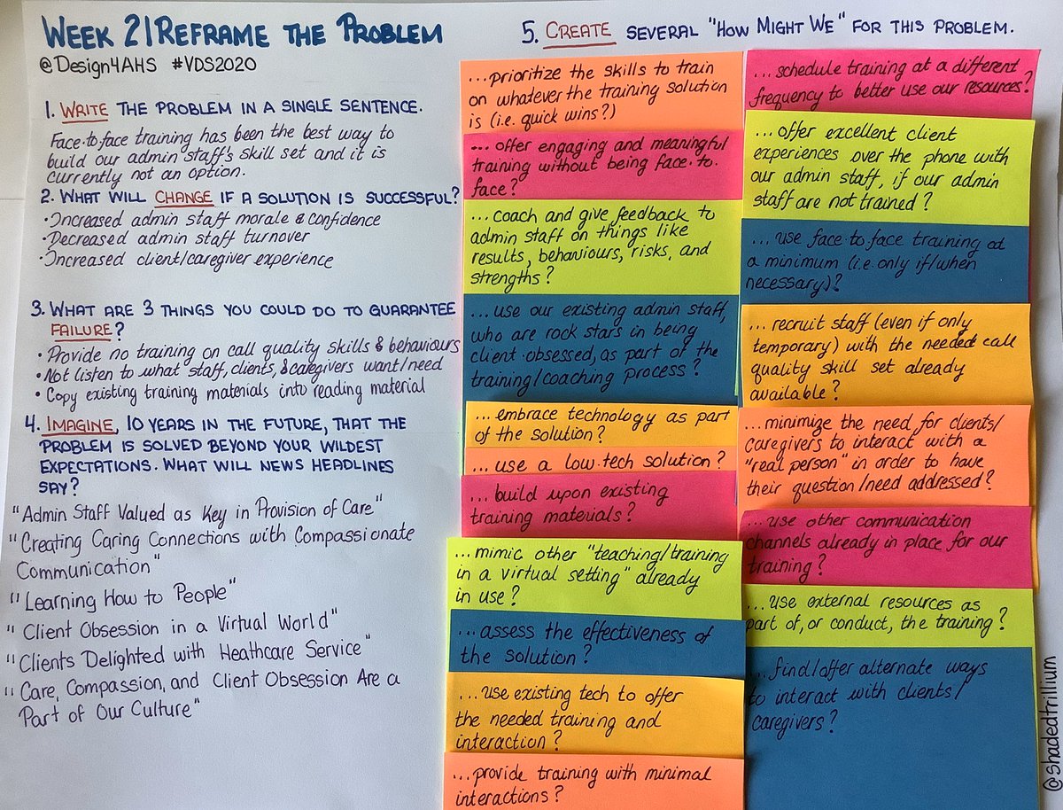ShadedTrillium's tweet photo. It’s been a difficult work week; my ❤️+🧠 are focused on helping friends who need an 👂🏻& a virtual 🍸 together. Channeling some energy on #VDS2020 homework for Wk 2 offered a much-needed break. Looking forward to Wk 3 with @Design4AHS . #HowMightWe #Empathy #PostItNoteBandit https://t.co/ZDx3AxEgh7