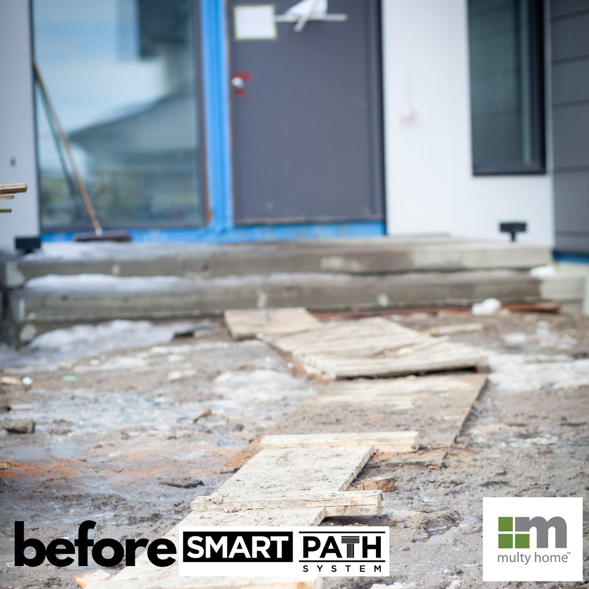 SmartpathSystem's tweet image. The SmartPath instant-path solution is a quick-install, ecofriendly &amp;amp; reusable walking path for construction sites. 
We went to @OTMHomes, to help with their mission to improve foot traffic, and worker safety. We simply built the panel system, laying in directly the mud.