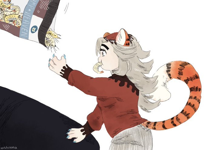 🍮🐅さんがTwitterに投稿した童磨(鬼滅の刃)のイラスト。