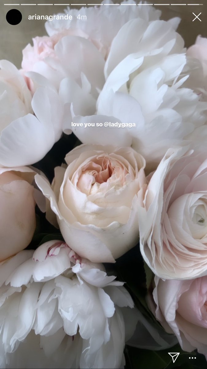 Gaga sent Ariana flowers for her birthday in 2019, which Ariana posted on her Instagram