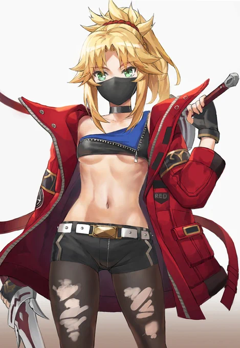 モーさんのジャケット #モードレッド #セイバー #Fate/GrandOrder #FGO #ふともも #ストッキング #ジャケット #貧乳 #ショートパンツ https://t.co/Y9FuYZl3R8 
