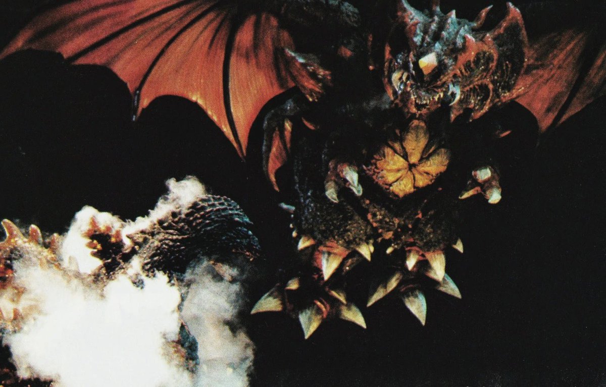 Other things... two Kaiju in this era, Biollante and Destroyah, have DNA-splicing + Mad Scientist origins. (I could explain further but whatever it's nerdy) Destroyah also has "forms" of varying strength… and forms with and without wings…