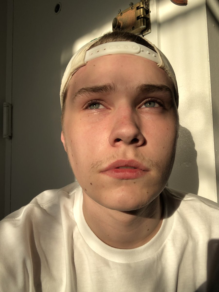 Trying not to cry while making my eyes look bluer