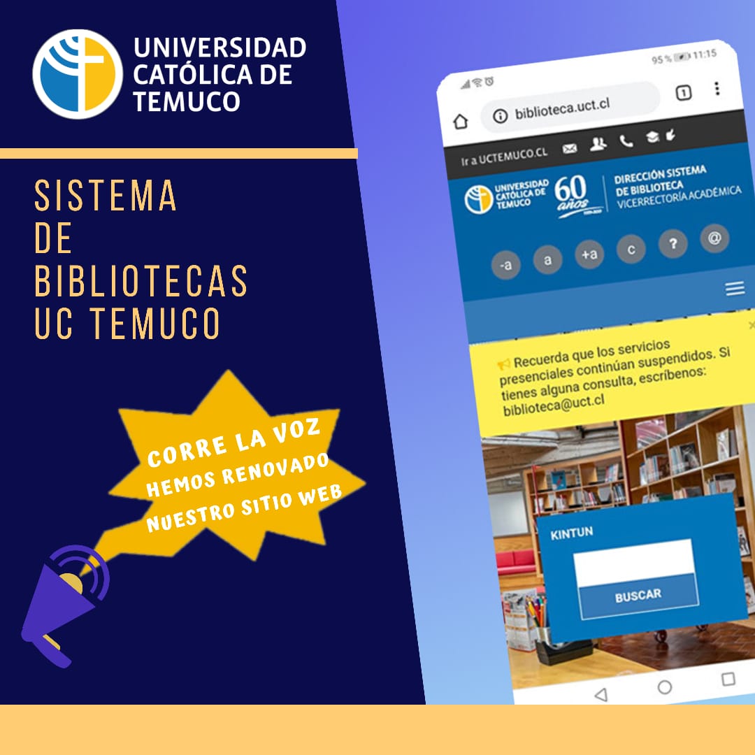 BibliotecasUCT's tweet photo. Hemos vuelto con nuevo sitio web, síguenos y descubre todo lo que tenemos para ti: servicios, recursos y novedades.
https://t.co/O9Ra0TRPD3 https://t.co/6fg5j9JjJT