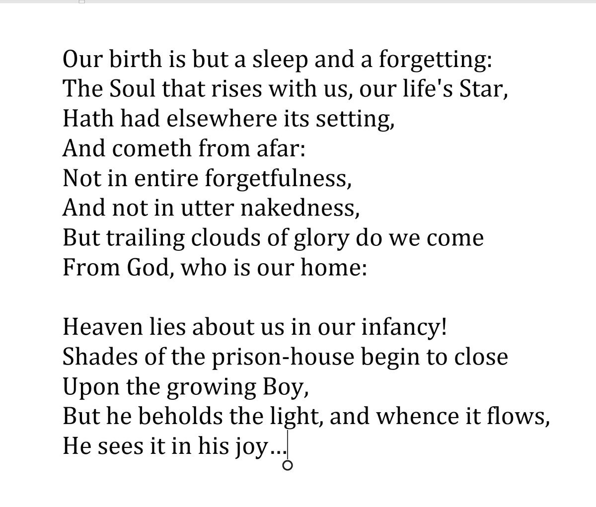 Have to include some  #WilliamWordsworth somewhere. #EarthDay2020     #EarthDayPoetry  https://www.poetryfoundation.org/poems/45536/ode-intimations-of-immortality-from-recollections-of-early-childhood