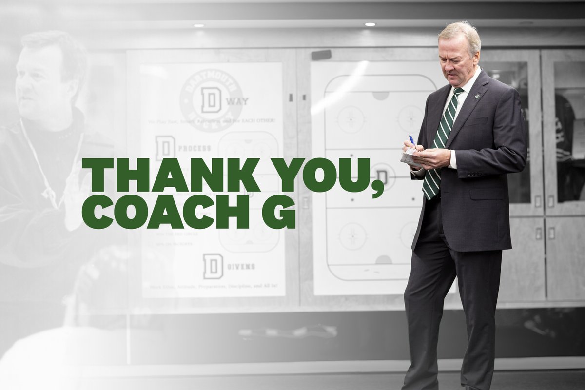 Dartmouth_MIH's tweet photo. Head Coach Bob Gaudet ’81 announces his retirement after 23 seasons with the Big Green.

🔗 https://t.co/06MCWeCpXT https://t.co/Zpy2MD7zrS