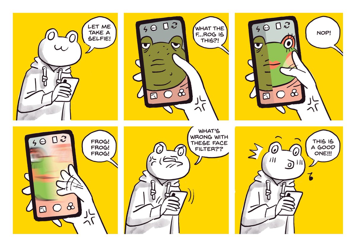 somehowart's tweet photo. Frogboy Comic 30 Day Challenge:
【Day 2】
The Selfie 🐸🤳
#frogboycomic #comic #comicstrip #30daychallenge #sketchaday #scadseqa #frogboy #selfie #somebear #30dayartchallenge #cute #30dayartquarantine #ratkins #frogboy30day https://t.co/wzYJANK7kU