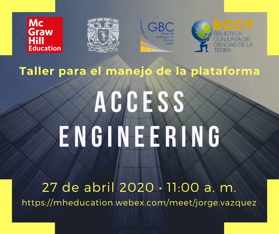 FIUNAM_MX's tweet photo. @mhelatam y la #UNAM te invitan al: 

Taller para el manejo de la plataforma #AccessEngineering.

Únete sin costo en:
https://t.co/OtorWo4K3Z https://t.co/JPWOFfob91