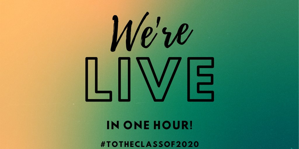 totheclassof20's tweet photo. ONE HOUR!!! #ToTheClassof2020 https://t.co/Fv01UoSatJ