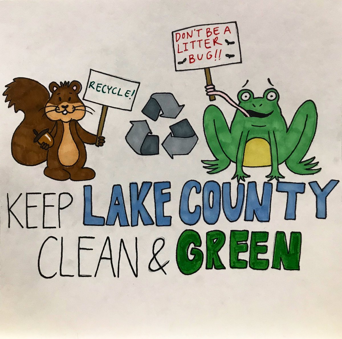 Congratulations to North’s Clara Maruna, winner of the 2020 Lake County Clean &amp; Green logo contest, High School Division! #WESchools #artmatters #keeplakecountycleanandgreen