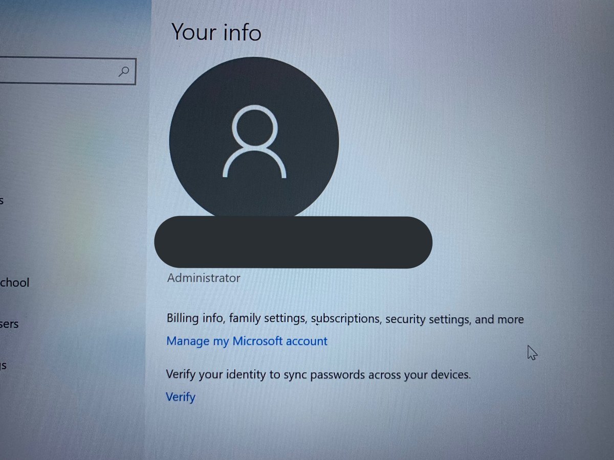Ok so let’s see where we are... as a normie I just setup the laptop with a new kids MS account. Ok so they are admin.... so we probably wanna change that as well!