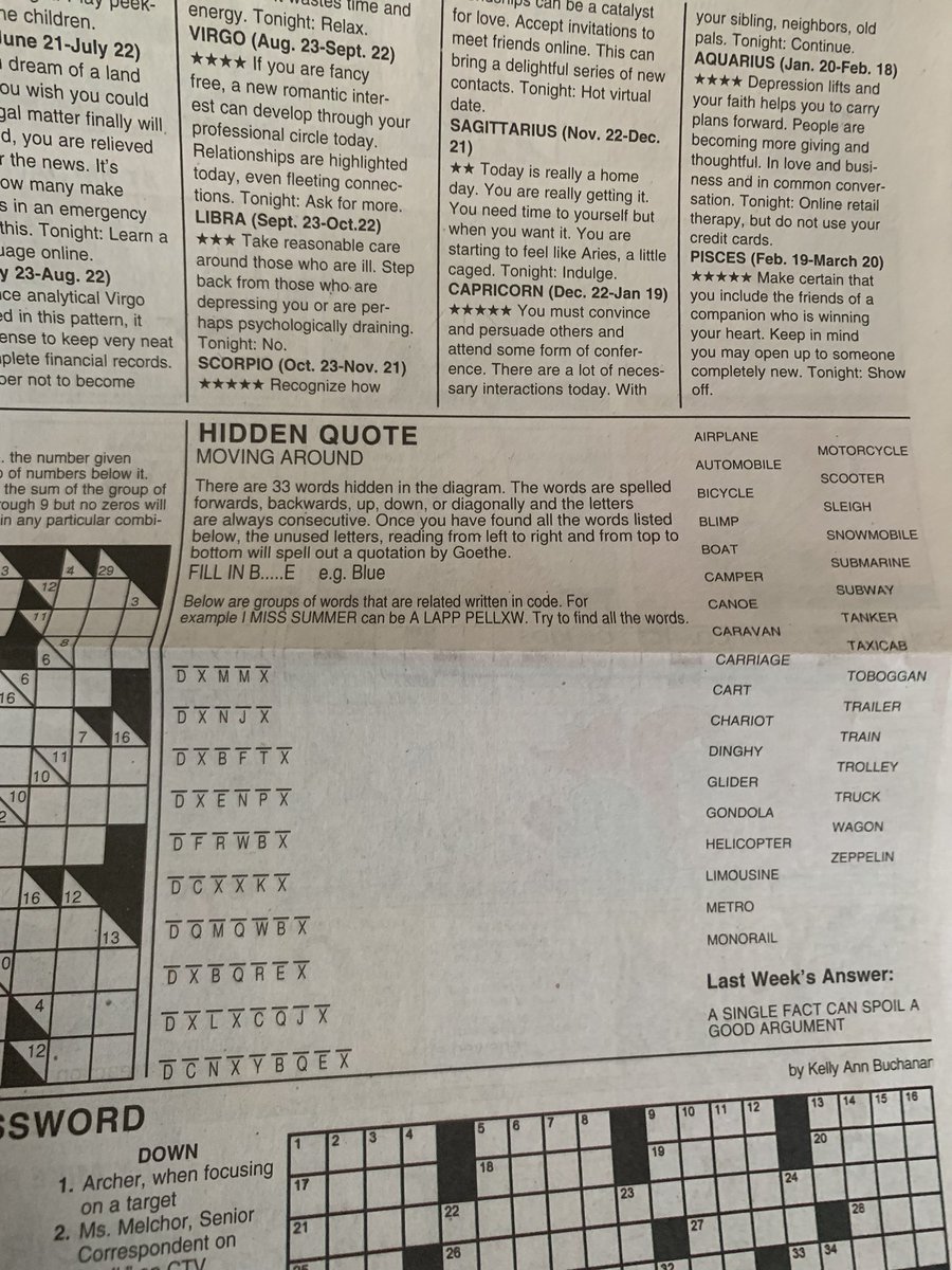 jacknmae's tweet image. Really enjoying my word search from  @TheSpec this past weekend... still looking for all the words #wheresthepuzzle #printingerror