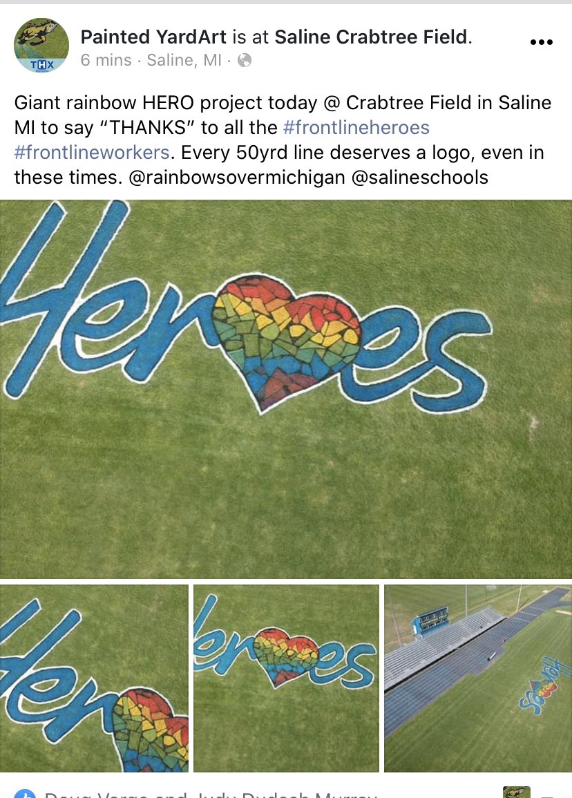 Big project for big time real life heroes in Saline MI today. Lots of fun, and everyone seems to love it. Please send our tag someone  you know on the frontline,